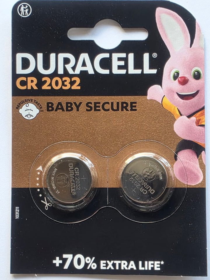 Duracell knapcelle batteri CR2032 2 stk./pakning.