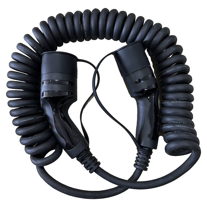 Spiralladekabel Type-2 16A 3-faset 5 Meter (Bestillingsvare)