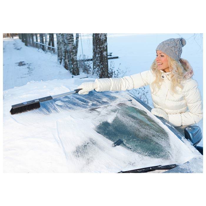 Snekost/isskraber med vendbar klinge 77 cm. lang