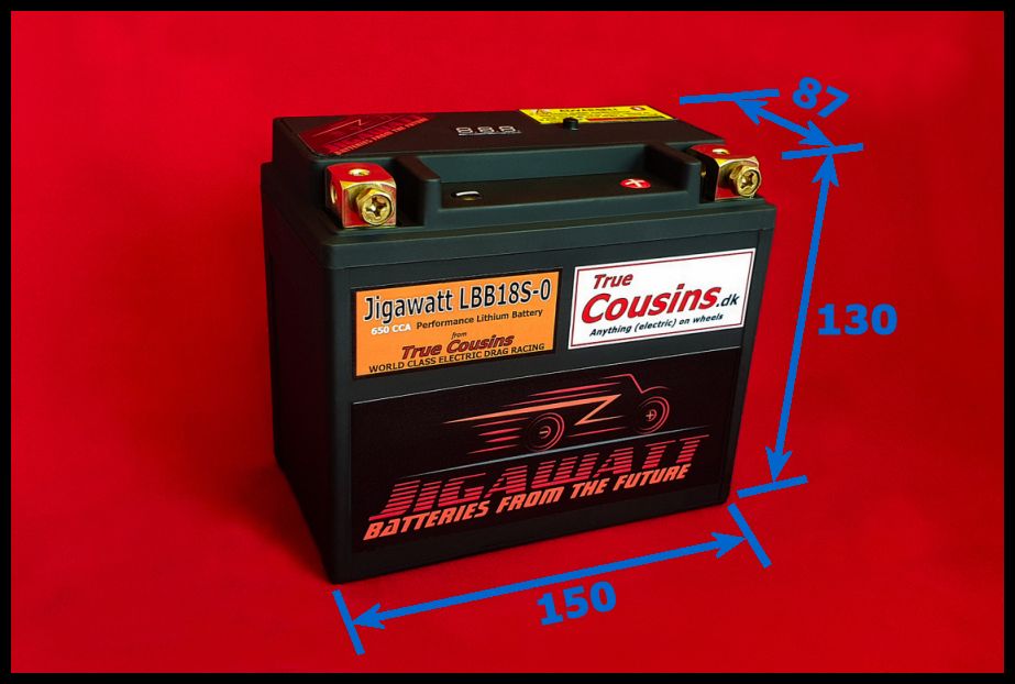 Jigawatt LBB18S-0-12Ah (Low, især Harley) MC Batteri (Lithium)